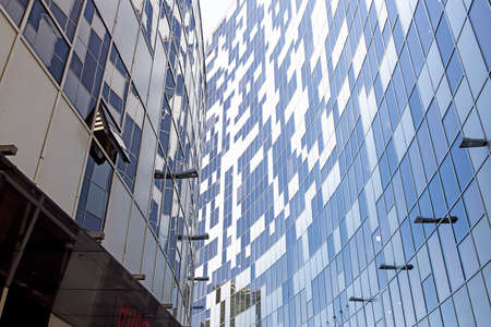 Moscow, Russia - 10 July 2021, Business Center Linkor at the street Aviakonstruktora Mikoyan, 12