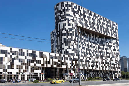 Moscow, Russia - 10 July 2021, Business Center Linkor at the street Aviakonstruktora Mikoyan, 12のeditorial素材