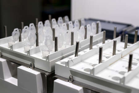 Moscow, Russia - 20, May 2021, Test tubes in the laboratory in which PCR tests are done for the determination of coronavirusのeditorial素材