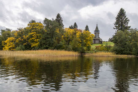 Golden autumn on Ladoga, Karelia, former Finnish territory.のeditorial素材