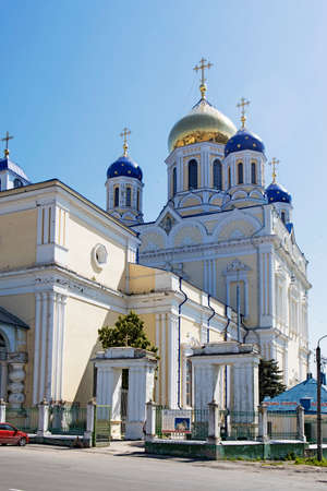 Yelets, Lipetsk region, Russia - June 7, 2021, the Cathedral of the ascension of the Lord under a...