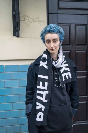 Moscow, Russia - 01 October 2021, Journalists of magazine Doxa face jail over Navalny protest. Aramyan, Metelkin, Gutnikova, Tyshkevich. The court extended house arrest until Novemberのeditorial素材