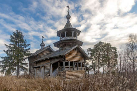 Chapel of the Nativity of the Blessed Virgin Mary in the village of Manga. Pryazhinsky district of the Republic of Karelia.の写真素材
