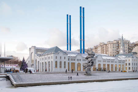 Moscow, Russia - 01/16/2022, Urs Fischer's sculpture Big Clay 4 on the Bolotnaya Embankment of...