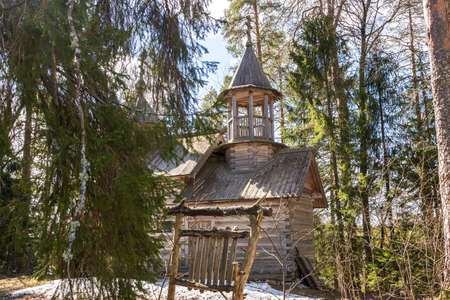 Karelia, Olonetsky district, Koverskoe rural settlement, Novinka village, - May 2022, St. George's Chapel in Pertiselga, was built in the 18th century. It was later completed in the 19th century.のeditorial素材