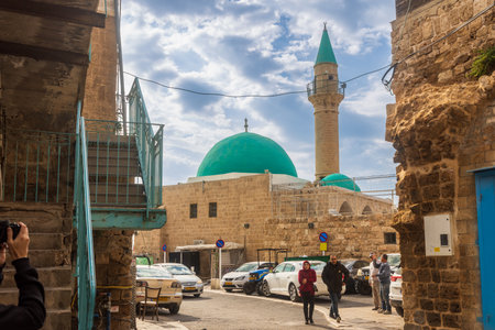 Acre, Israel - November 29, 2022, Sinan Basha Mosque in the old town of Acre, Israelのeditorial素材