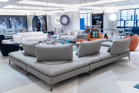 London,UK -18 April 2023, Furniture department at Harrods luxury storeのeditorial素材