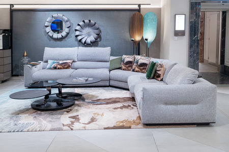 London,UK -18 April 2023, Furniture department at Harrods luxury storeのeditorial素材