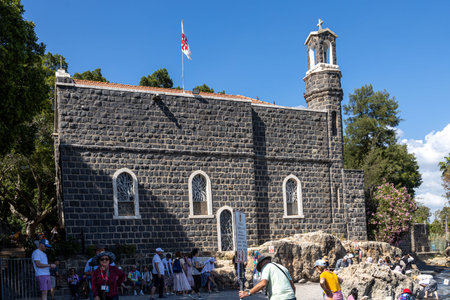 Tabgha, Israel - The Church of the Primacy of St. Peter, traditionally considered to be the place...