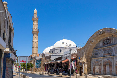 TEL AVIV YAFO - NOV 23 2022:Mahmoudiya Mosque Tel Aviv Yafo, Israel.The Mahmoudiya Mosque is the largest and most significant mosque in Jaffa, now part of the larger city of Tel Aviv.のeditorial素材