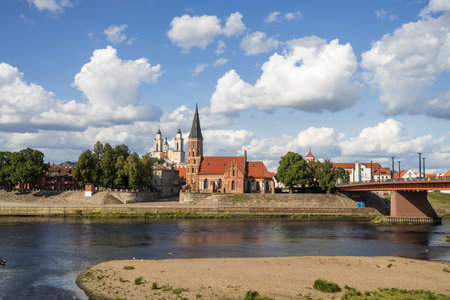 Kaunas, Lithuania 23 August 2023 Summer morning panorama in Kaunas Old Town.のeditorial素材