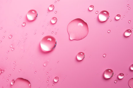 AI. Drop of the water on the pink backgroundの写真素材