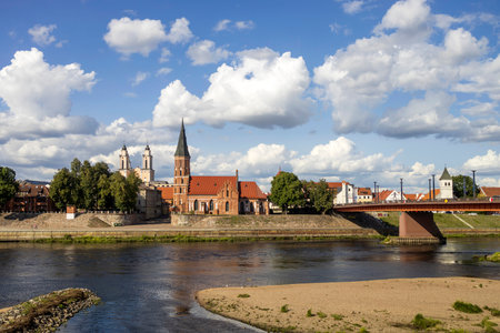 Kaunas, Lithuania 23 August 2023 Summer morning panorama in Kaunas Old Town.のeditorial素材