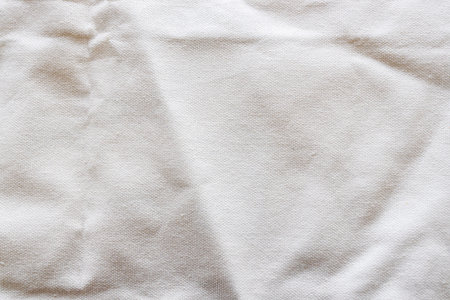 Wallpaper with white linen woven and rough texture, crumpled.の写真素材