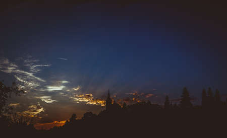 Lazarea Villages Church in silhouetteの写真素材