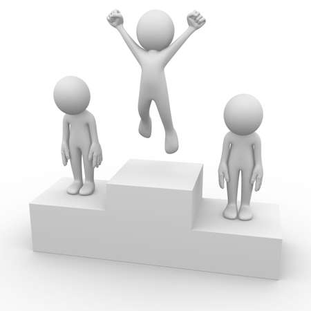 People on a podiumの写真素材