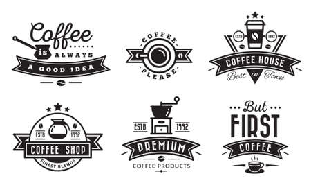 coffee logo badges and labels for cafeのイラスト素材