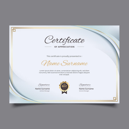 Luxury certificate template. A4 size. Vector illustration. Minimalist Design.のイラスト素材