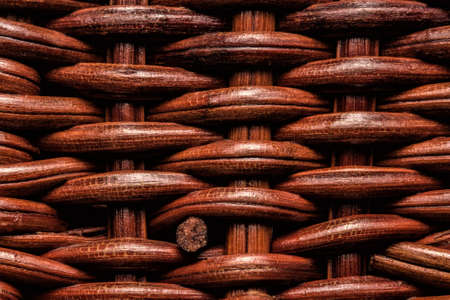 Macro shot of weaves in wicker basketの写真素材