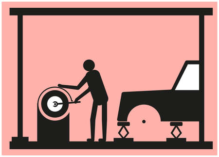 Silhouette mechanic tire