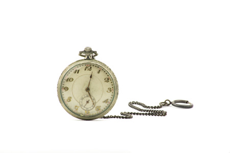 portrait of an old silver pocket watch