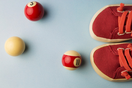 overhead of summer shoes for little girl