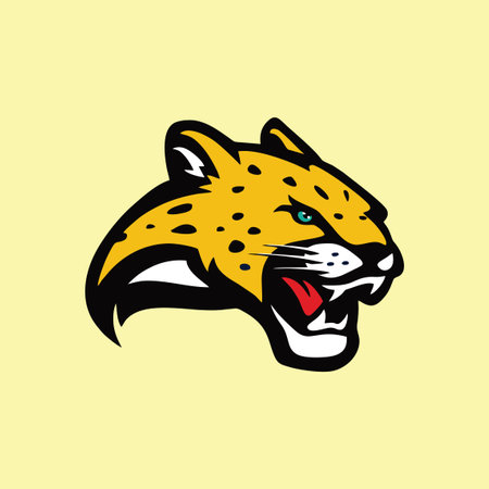 Leopard head vector illustration. Wild animal mascot for sport team.のイラスト素材