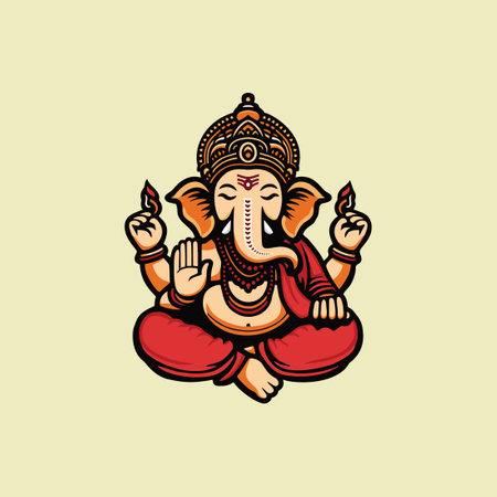 Lord Ganesha, Lord Ganesha. Vector illustration.のイラスト素材