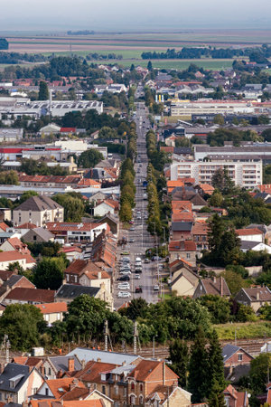 An overlook of medieval city of LAON Franceの写真素材
