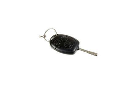 Car key withe lock buttons, isolated on the whiteの写真素材