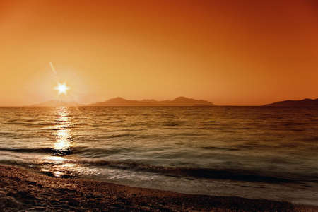 Sunset on the Kos Islandの写真素材