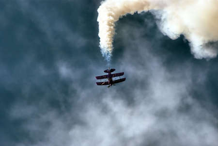 Airplane acrobatics on the sky