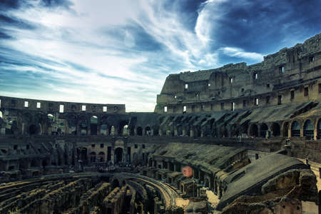 Inside of Collossuem and dranatic sky hdrの写真素材
