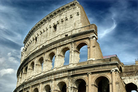 The Colosseum at a stormy day の写真素材