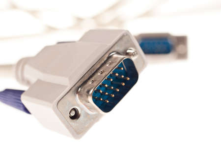 Monitor cable on the white backgroundの写真素材