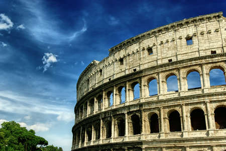 The Colosseum at a stormy day の写真素材