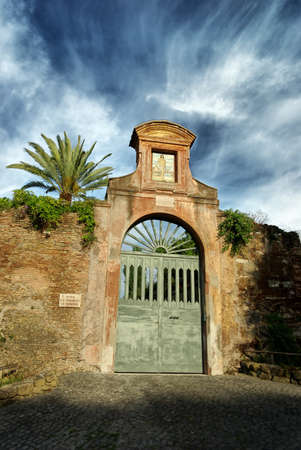 Ancient ruin at Palatino complex in Rome, Italyの写真素材
