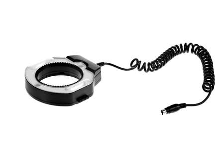 Ring flash on the white backgroundの写真素材