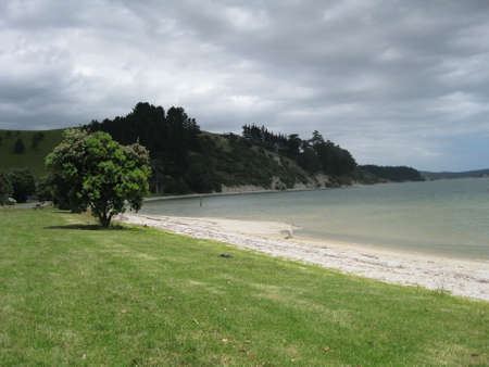 Landscape and seascape on a bright sunny dayの写真素材
