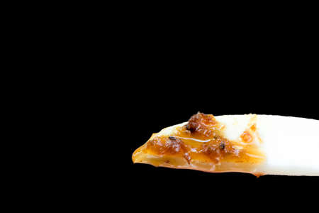 Mango Sweet Sour fish sauce Close Black backgroundの写真素材