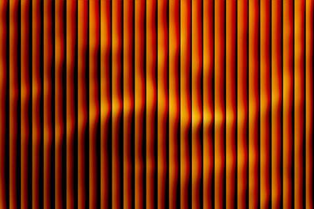 This image features evenly spaced vertical stripes in shades of orange and black, forming a striking abstract pattern. The bold colors and repetitive design evoke energy and modernity, making it ideal for contemporary art, backgrounds, or design projects.の写真素材