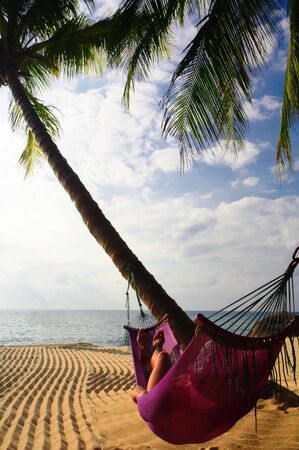 view of nice smooth womans legs in tropical blissの写真素材