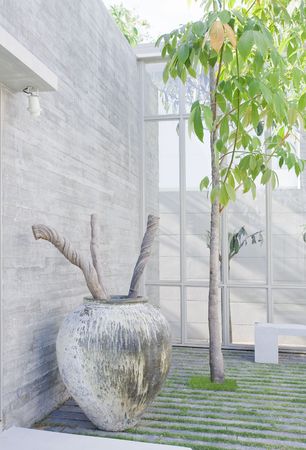 Fragment like view of nice summer house patio の写真素材