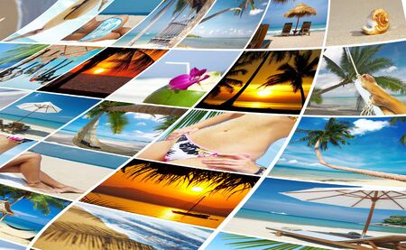 summertime theme photo collage composed of few imagesの写真素材