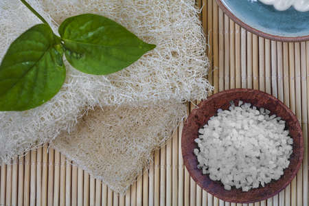 Close up view of spa theme objects on natural backgroundの写真素材