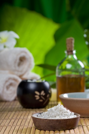 Close up view of spa theme objects on natural backgroundの写真素材