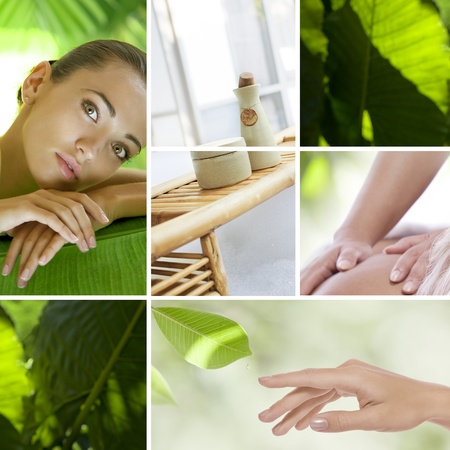 Spa theme  photo collage composed of different imagesの写真素材