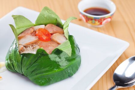 close up view of nice fresh meal on yellow back	の写真素材