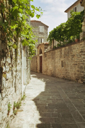 Fragment like  view of nice European old townの写真素材