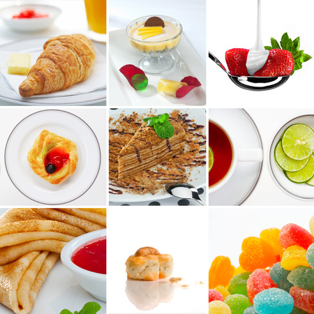 Food and drink  theme photo collage composed of few imagesの写真素材